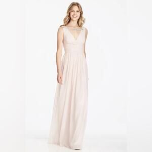 Jenny Packham Light Pink Blush Chiffon Gown 12 full length formal dress JP1005